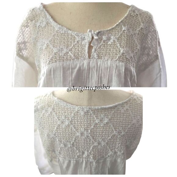 HANDMADE Traditional Laced Mexican Blouse - Picture 4 of 13
